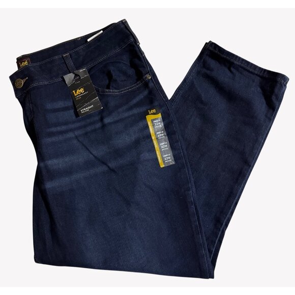 Lee Denim - NWT Lee Legendary Plus STRAIGHT Mid Rise Jeans 22W Petite Dark Wash Women